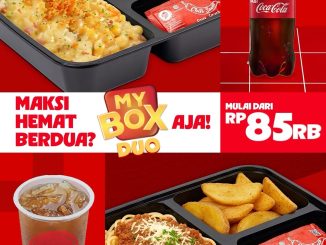 Promo Pizza Hut My Box Duo mulai Rp85ribu dengan paket 2 pizza/pasta, 2 appetizer, dan 2 minuman
