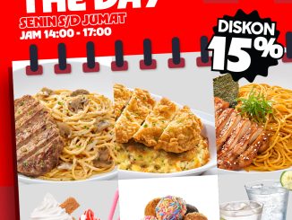 Promo Pizza Hut Special Of The Day Diskon 15% berlaku Senin–Jumat pukul 14.00–17.00 untuk dine-in.