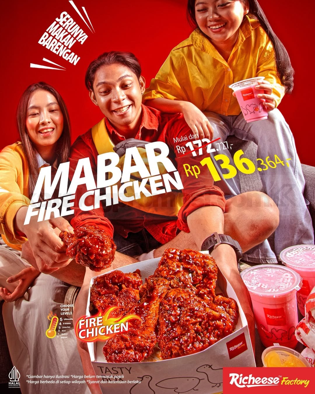 Promo Richeese Factory Combo Mabar Fire Chicken mulai Rp. 136.364 Promo Richeese Factory Combo Mabar Fire Chicken mulai Rp. 136.364 paket makan ramean