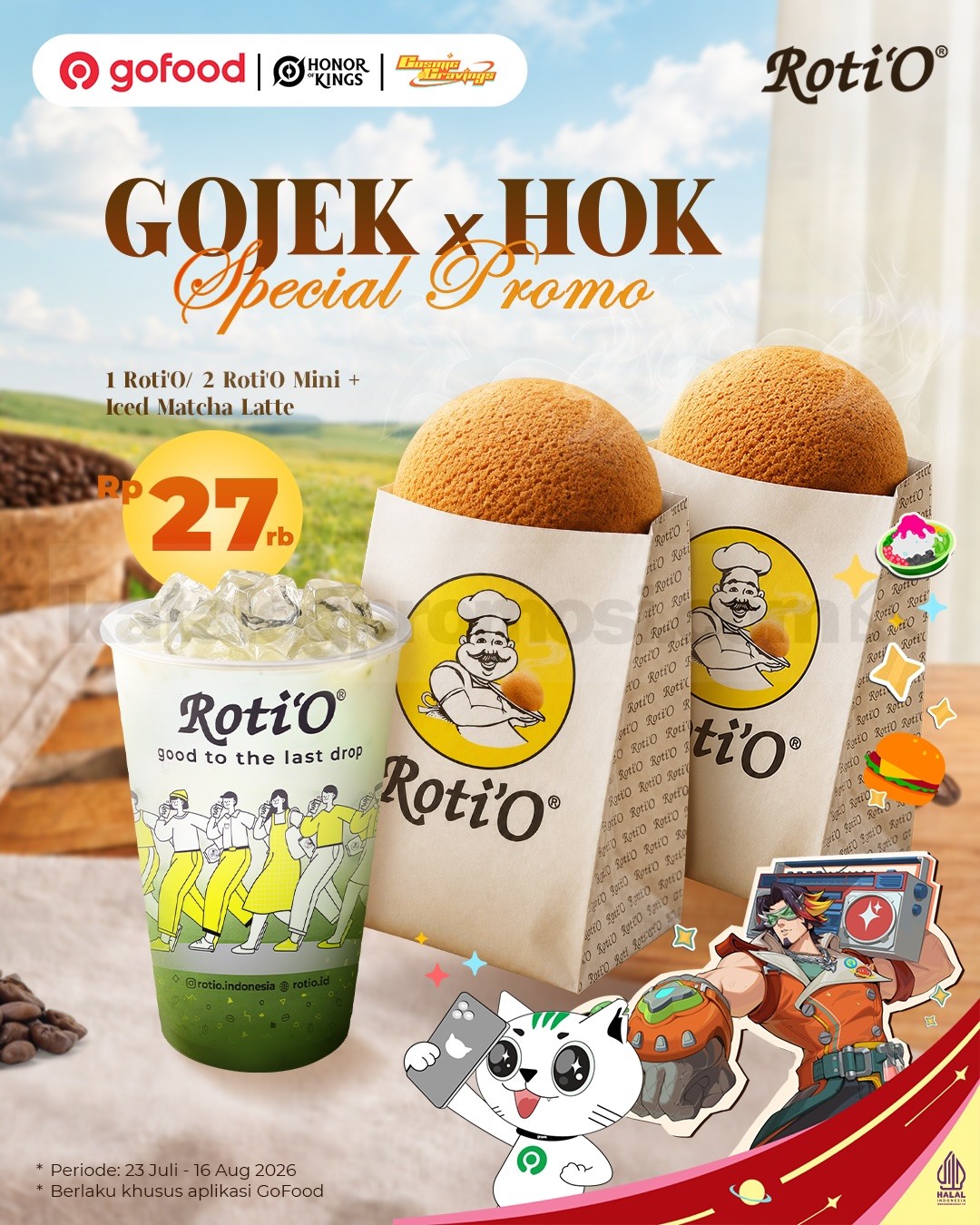 Promo Roti'O GOJEK x Honor of Kings Combo Mulai Rp. 27.000 Promo Roti'O GOJEK x Honor of Kings Combo Mulai Rp. 27.000 eksklusif melalui GoFood