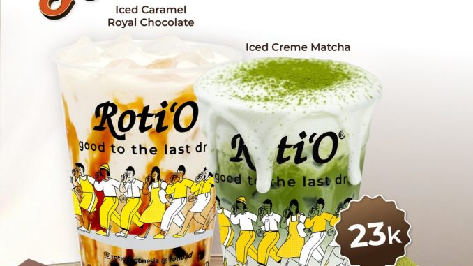 Promo Roti’O NEW! Iced Creme Matcha dan Iced Caramel Royal Chocolate Rp.23.000 minuman baru