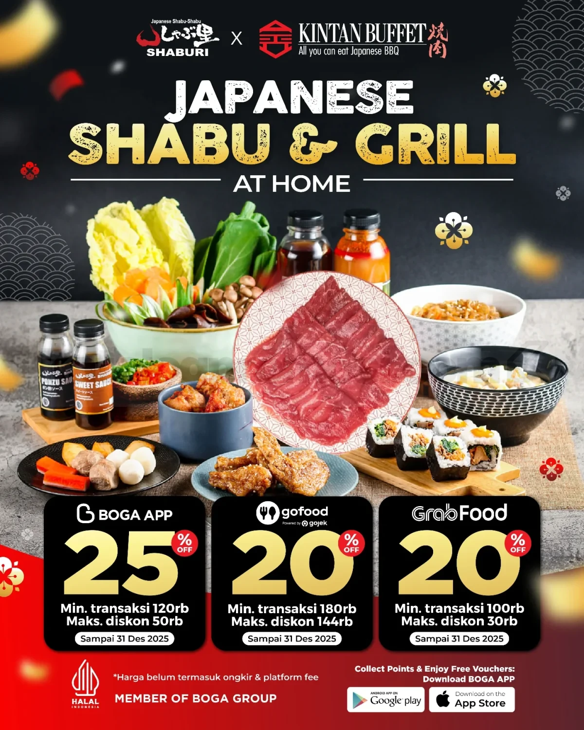 Promo SHABURI KINTAN BUFFET Japanese Shabu & Grill At Home Diskon hingga 25% Promo SHABURI x KINTAN BUFFET Japanese Shabu & Grill At Home