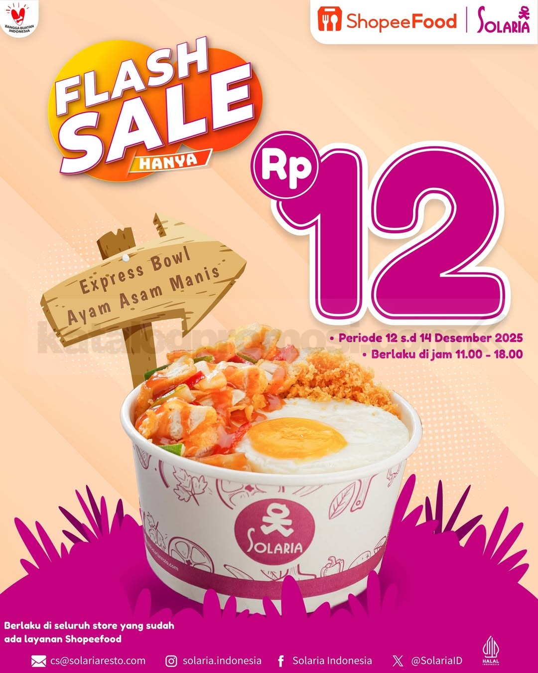 Promo Solaria Flash Sale Express Bowl Ayam Asam Manis Rp. 12 Promo Solaria Flash Sale Express Bowl Ayam Asam Manis Rp. 12 via ShopeeFood