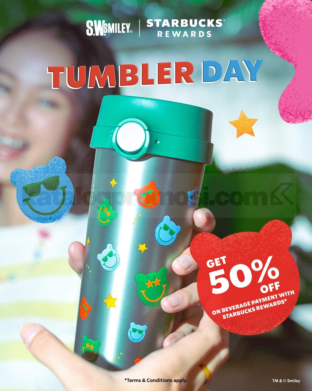 Promo Starbucks Tumbler Day Diskon Minuman 50% Promo Starbucks Tumbler Day Diskon Minuman 50 di Starbucks untuk pelanggan yang membawa tumbler bersih dan bayar via Starbucks Rewards.