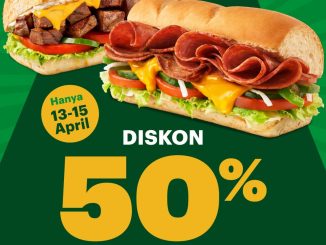 Promo Subway Diskon 50% Sandwich ke-2 periode April 2026