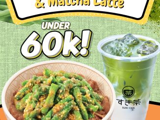 Promo Sukiya Beef Bowl Green Bean & Matcha Latte under Rp. 60.000 di outlet tertentu