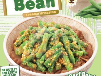 Promo Sukiya NEW! Green Bean Beef Bowl Rp. 29.000 dengan green bean dan sesame dressing gurih