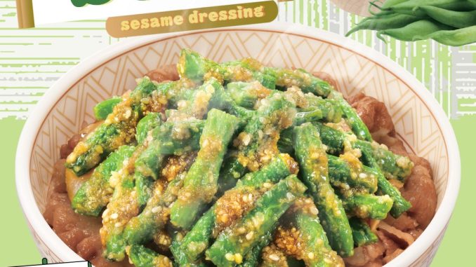 Promo Sukiya NEW! Green Bean Beef Bowl Rp. 29.000 dengan green bean dan sesame dressing gurih