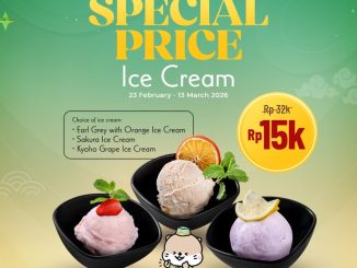 Promo Sushi Tei Ice Cream Special Price Rp. 15.000 pilihan Earl Grey, Sakura, dan Kyoho Grape