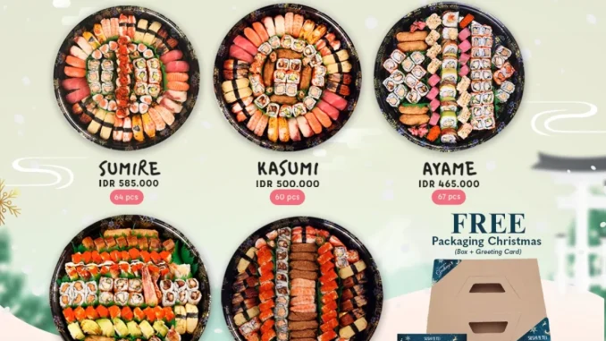 Promo Sushi Tei Joyful Hampers lengkap berbagai pilihan paket sushi untuk bingkisan akhir tahun