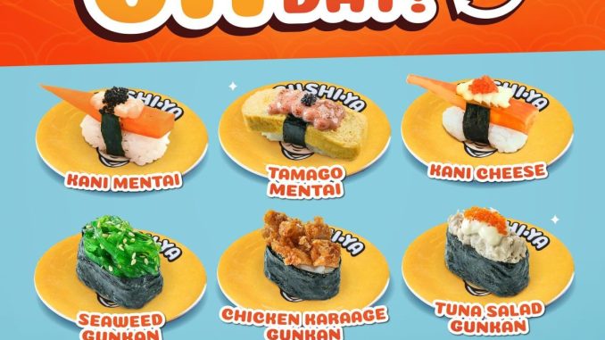 Promo Sushi Ya 6K Every Day dengan menu sushi harga Rp. 6.000 per piring di seluruh outlet
