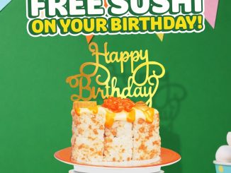 Promo Sushi Yay Birthday Treats Sushi Gratis untuk pelanggan yang berulang tahun dengan dine in dan tunjukkan kartu identitas