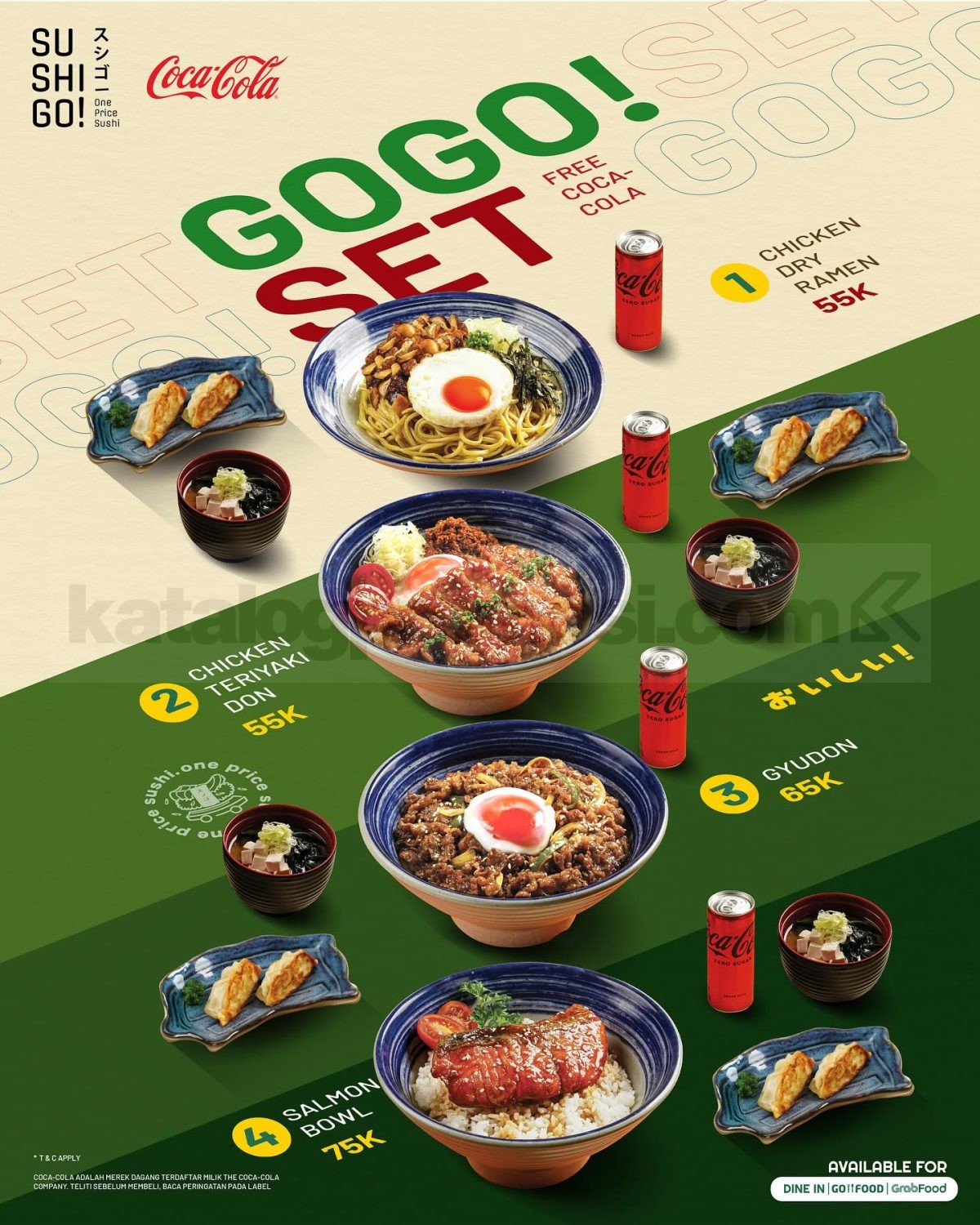 Promo SUSHIGO! GO GO! Set Mulai Rp. 55.000 + Free Coca-Cola Promo SUSHIGO! GO GO! Set mulai Rp. 55.000 Free Coca-Cola