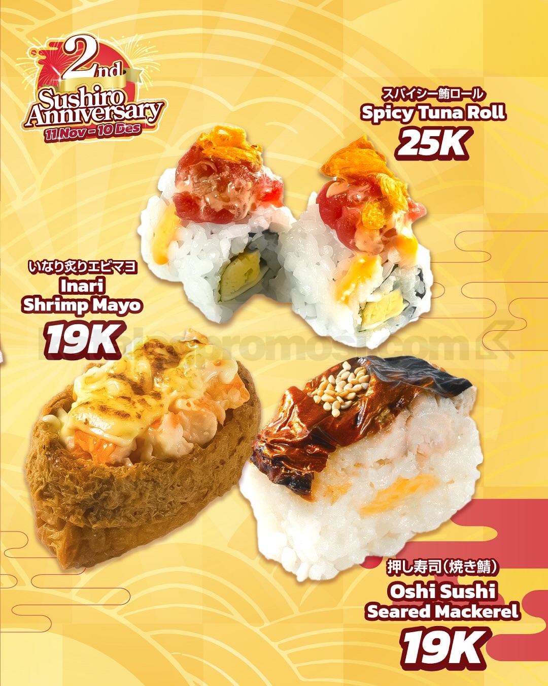 Promo SUSHIRO 2nd Anniversary Sushi Mulai Rp. 14ribu Promo SUSHIRO 2nd Anniversary Sushi Mulai Rp. 14ribu 7