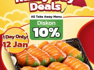Promo SUSHIRO TO GO Rainy Day Deals diskon 10% take away 12 Januari 2026