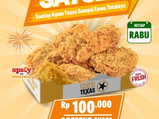 Promo Texas Chicken SATSET 6 Ayam Rp. 100.000 paket hemat hari Rabu