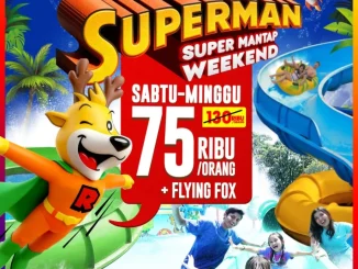 Promo The Jungle Waterpark Super Mantap Weekend cuma Rp.75.000/orang berlaku Sabtu–Minggu selama November 2025 di Bogor