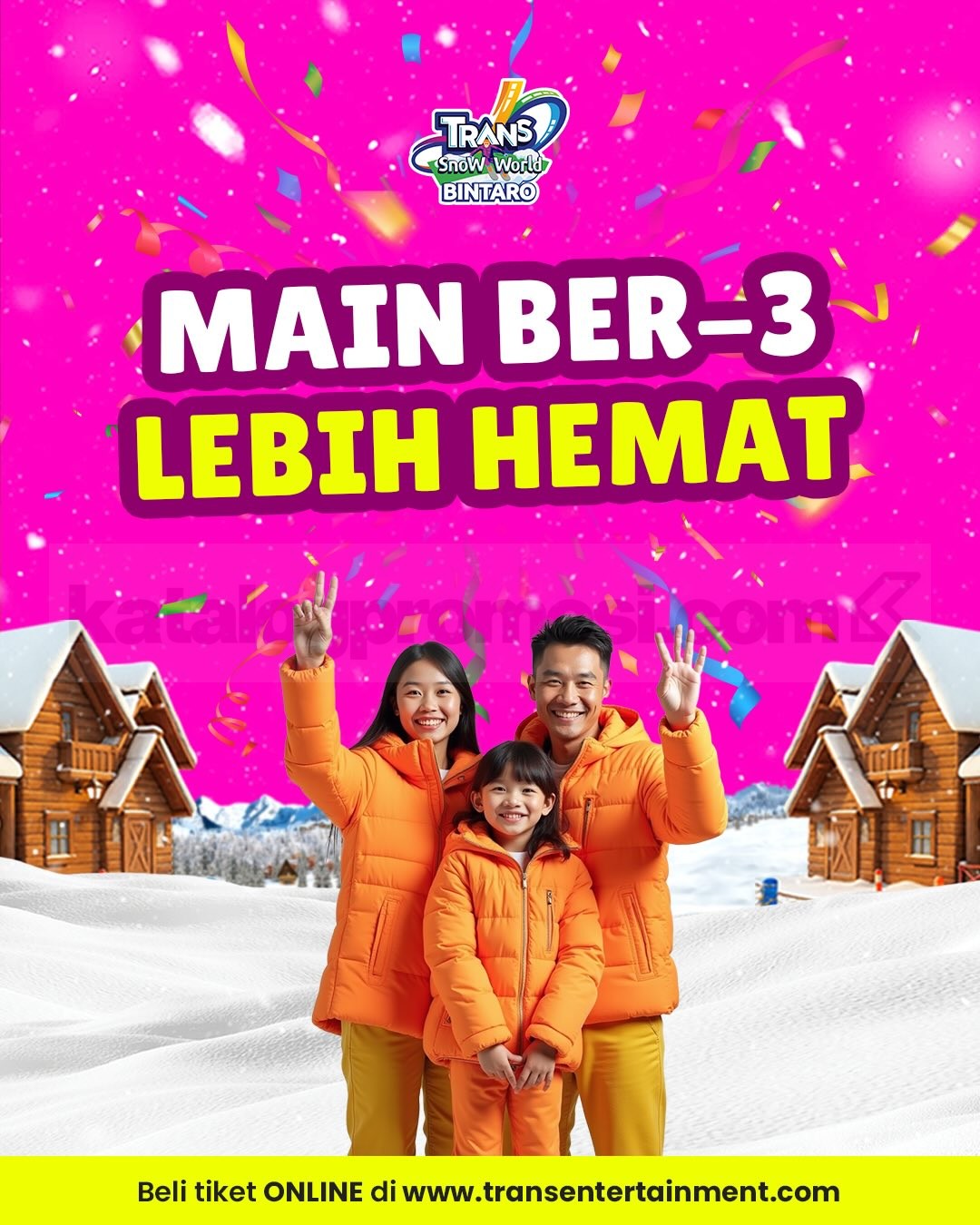 Promo Trans Snow World Bintaro Bank Partner Rp. 134.000 Promo Trans Snow World Bintaro Bank Partner harga Rp. 134.000 per orang dengan pembelian 3 tiket