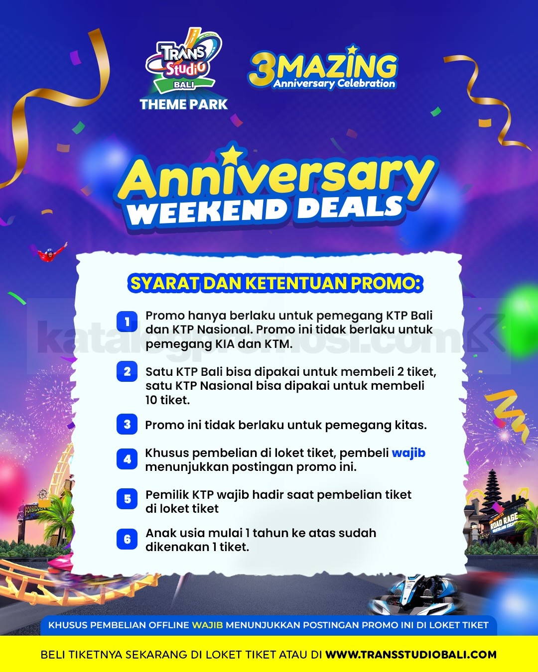 Promo Trans Studio Bali Anniversary Tiket mulai Rp.125 ribu Promo Trans Studio Bali Anniversary Tiket mulai Rp.125 ribu 1