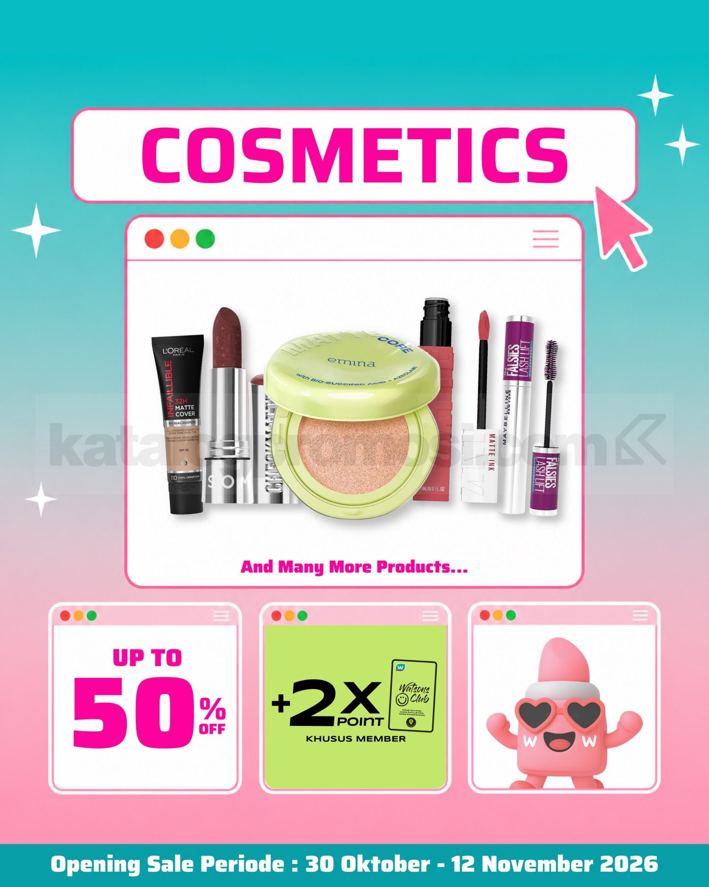 Promo Watsons Opening Sale Diskon hingga 50% Promo Watsons Opening Sale Diskon hingga 50% 3