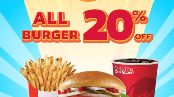 Promo Wendys One Day Sale Diskon 20% Burger tanggal 14 Mei 2026 untuk semua burger ala carte dan combo di seluruh store