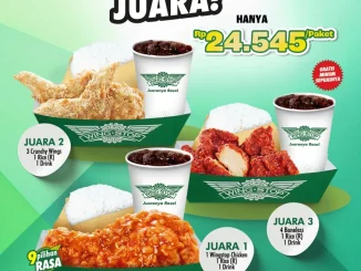 Promo Wingstop Hematnya Juara Mulai Rp. 24.545 paket ayam goreng lengkap + free refill minum