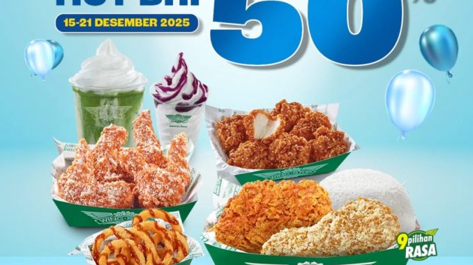 Promo Wingstop HUT BRI diskon 50% maksimal Rp. 65.000