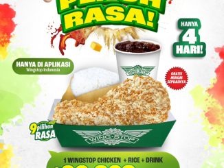 Promo Wingstop Paket Penuh Rasa Rp. 20.909 ayam nasi minum via aplikasi