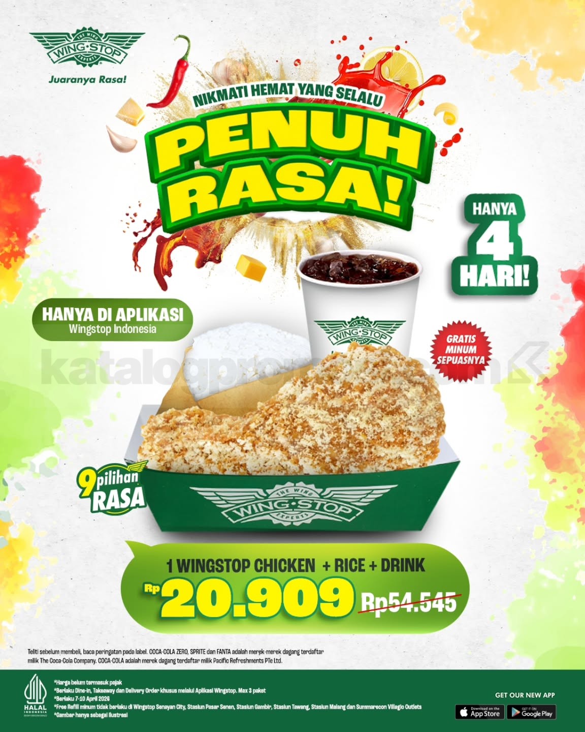 Promo Wingstop Paket Penuh Rasa Rp. 20.909 Promo Wingstop Paket Penuh Rasa Rp. 20.909 ayam nasi minum via aplikasi
