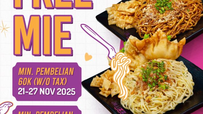 Promo Wizzmie Grand Opening Setia Budi Medan gratis mie dengan minimal pembelian 60K–70K