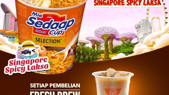 Promo Yoshinoya Gratis Mie Sedaap Cup Singapore Spicy Laksa dengan Fresh Brew Iced Coffee