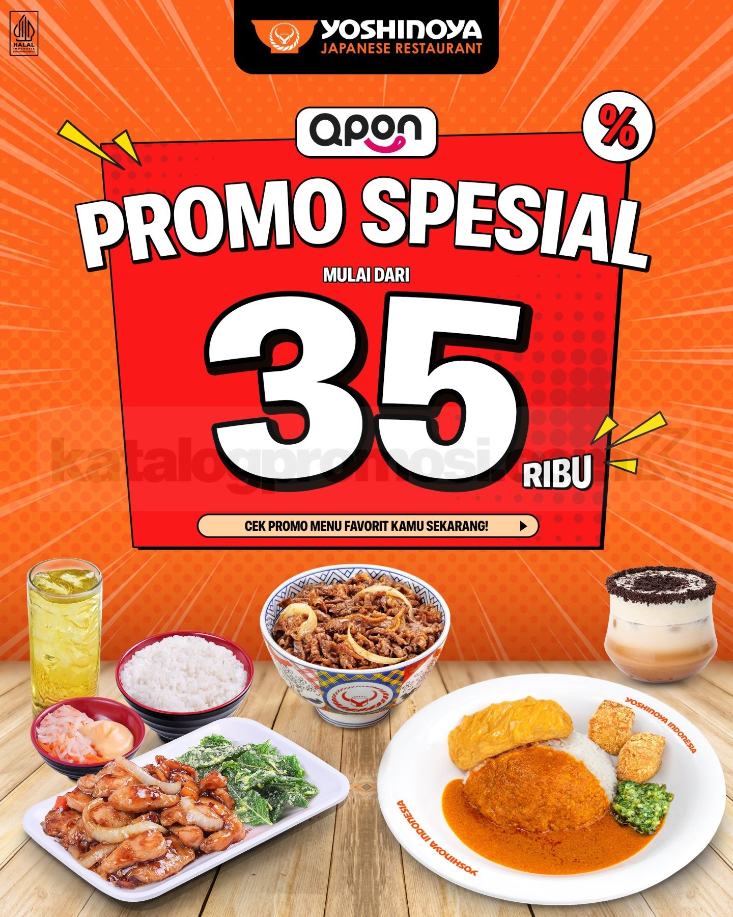 Promo Yoshinoya Spesial QPON Menu Favorit Mulai Rp. 35.000