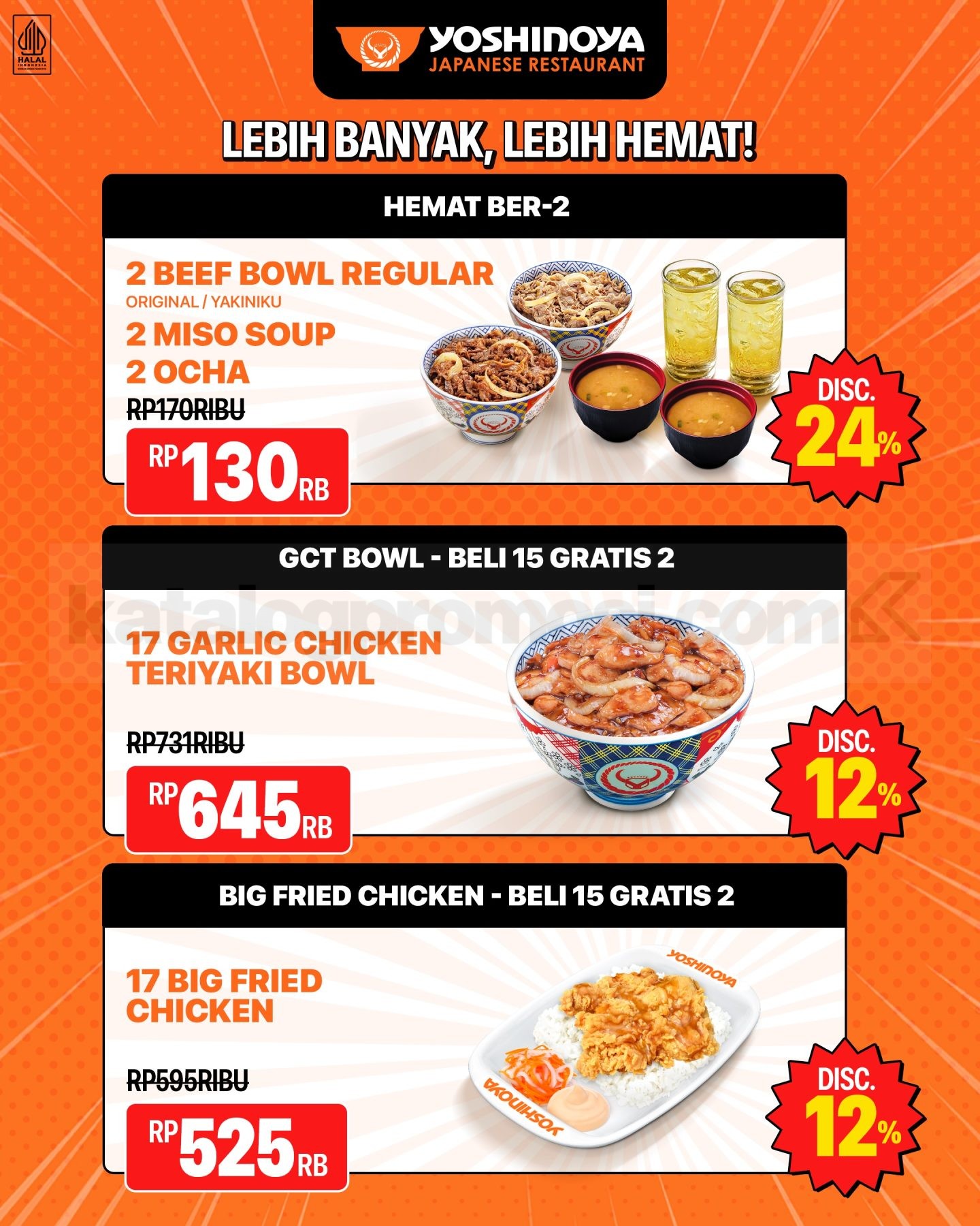 Promo Yoshinoya Spesial QPON Menu Favorit Mulai Rp. 35.000