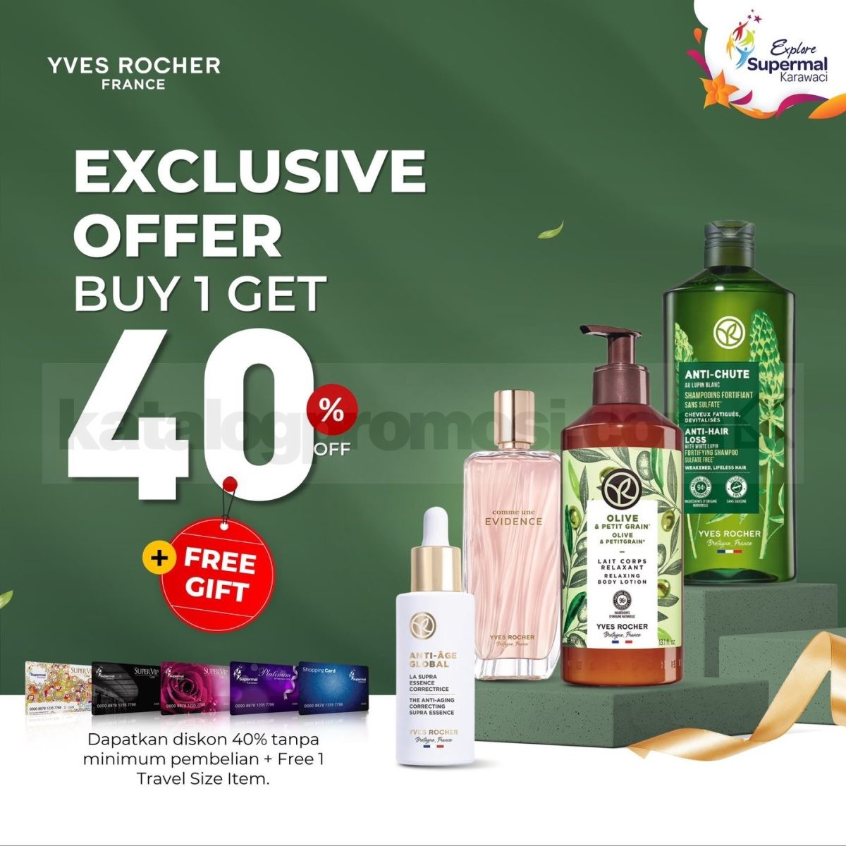 Promo Yves Rocher VIP Supermal Karawaci Diskon 40% + Free Gift Promo Yves Rocher VIP Supermal Karawaci Diskon 40% plus free travel size item