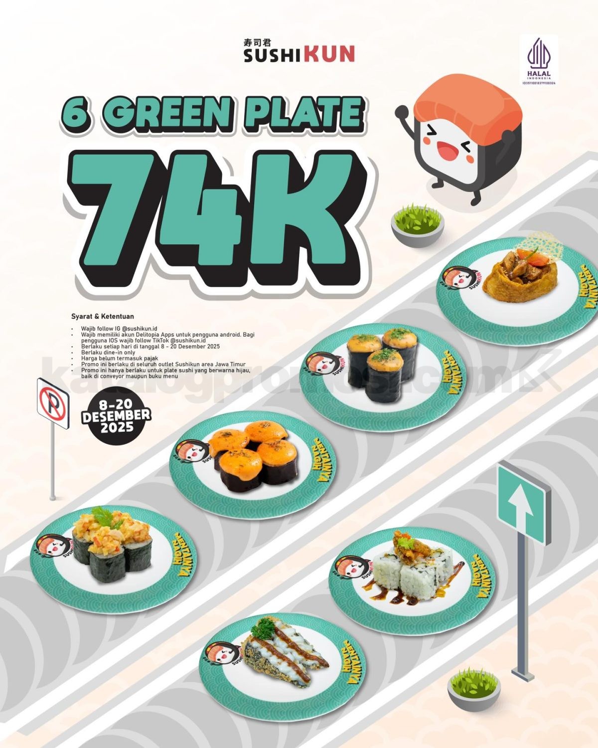 Promo Sushi Kun 6 Green Plate For Only 74K* Promo Sushi Kun 6 Green Plate For Only 74K* 1
