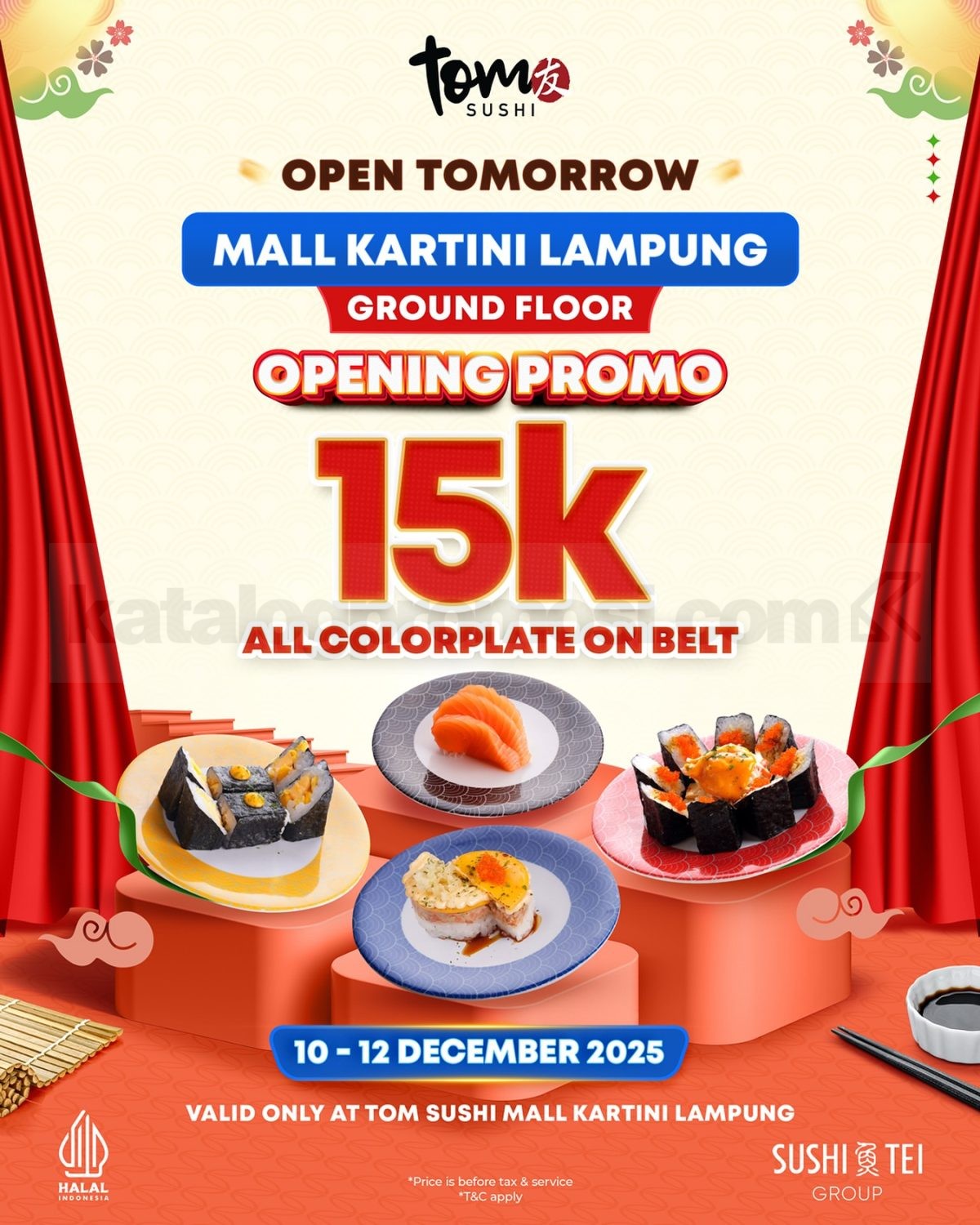 Promo Tom Sushi Opening Mall Kartini Lampung All Colorplate 15K* Promo Tom Sushi Opening Mall Kartini Lampung All Colorplate 15K* 1