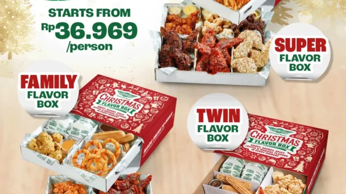 Promo Wingstop Christmas Flavor Box Start From Rp 36.969/ Person 1