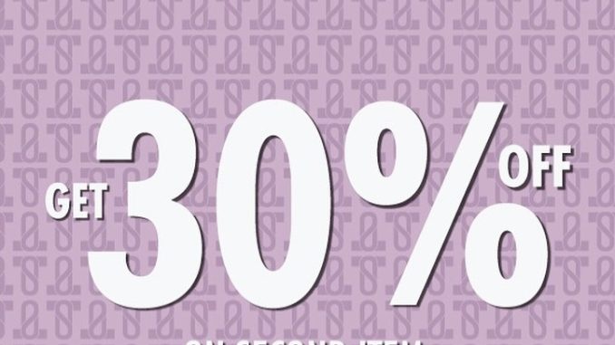 Promo STACCATO Specials Diskon 30% item kedua dan diskon hingga 50% untuk normal item