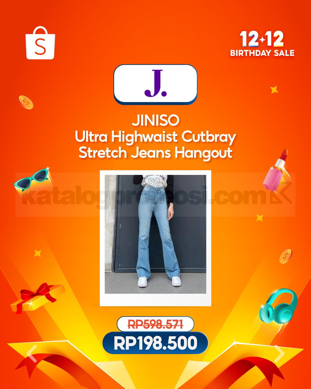 JINISO Ultra Highwaist Cutbray Turun Harga di Shopee 12.12! 