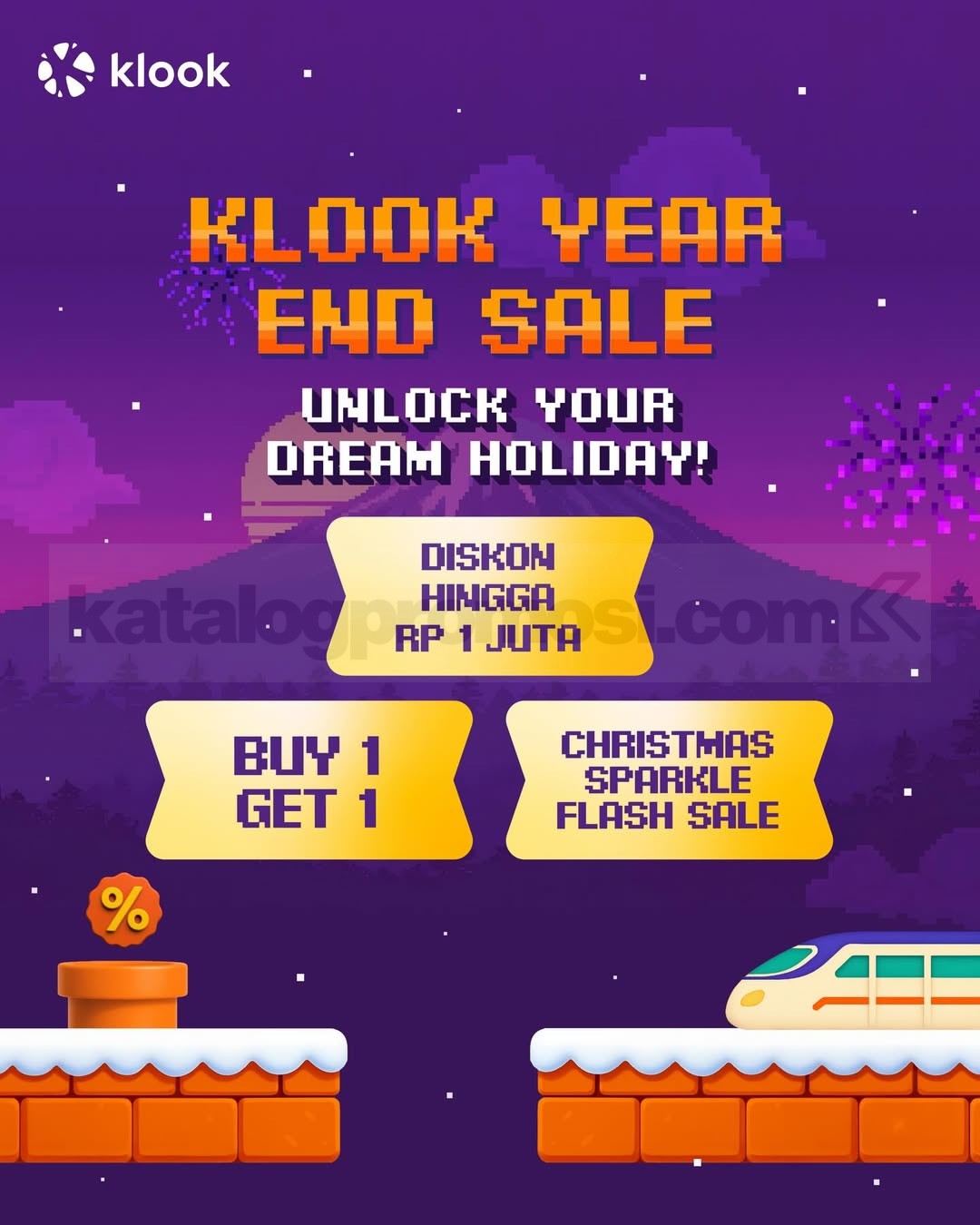 KLOOK Year End Sale Diskon 1 Juta + Beli 1 Gratis 1 untuk Liburan Seru!