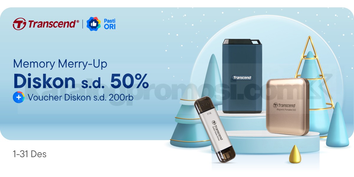 Memory Merry-Up! Promo Transcend di Blibli Diskon 50% + Voucher 200K