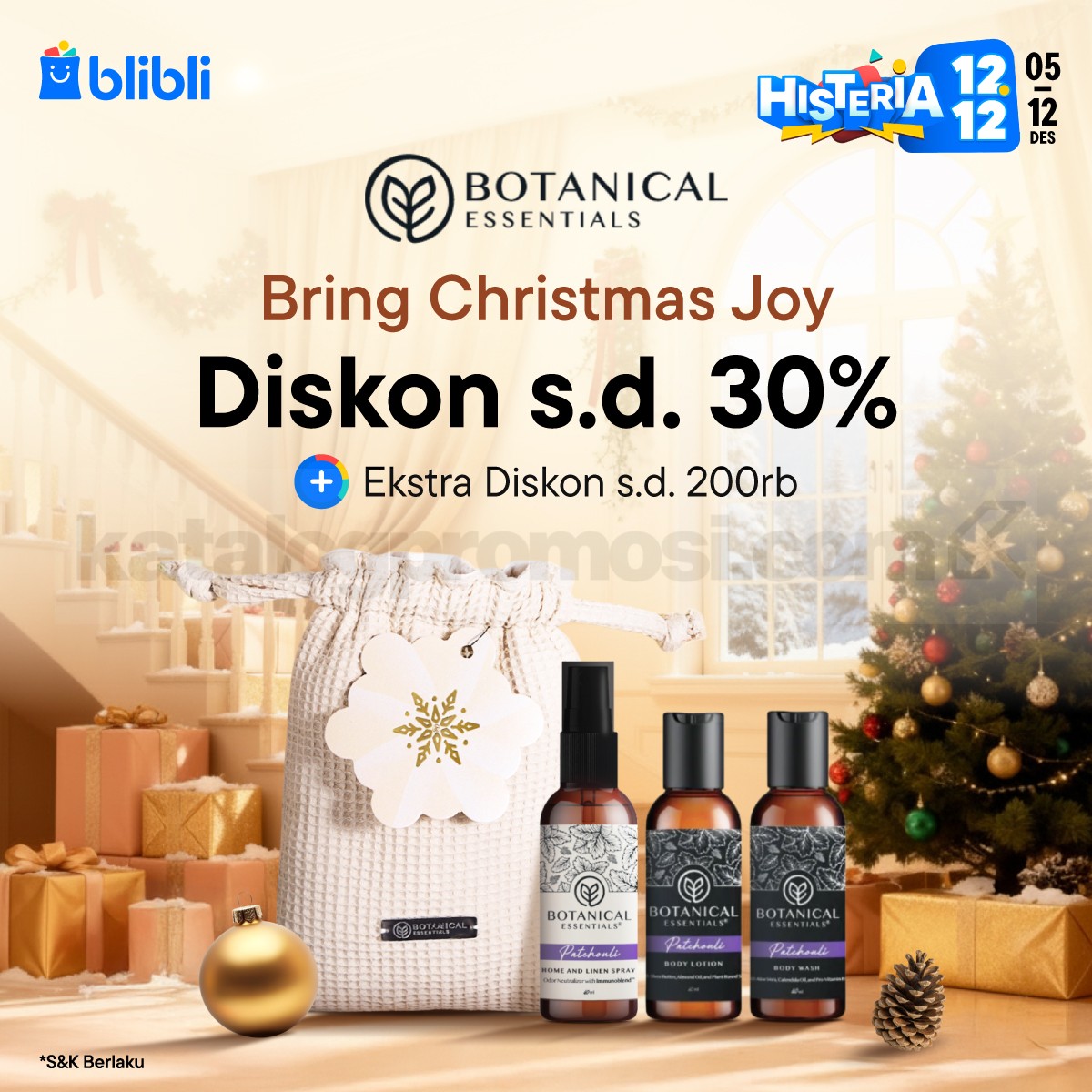 Promo Botanical Essentials Blibli 12.12 Diskon 30% + Ekstra 200K 