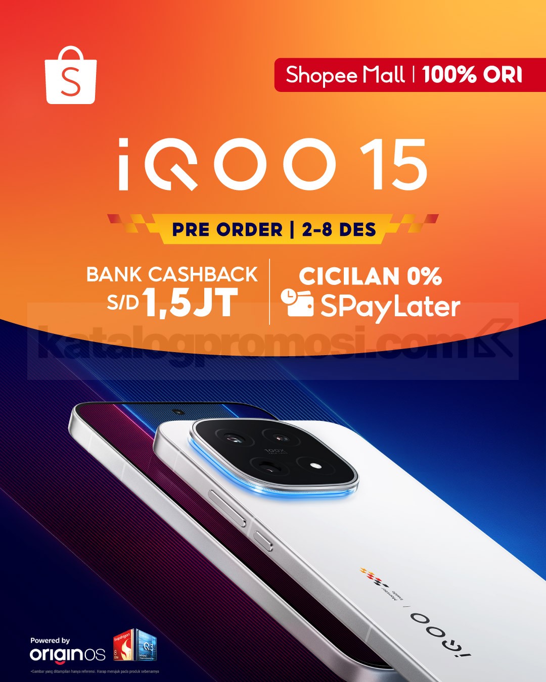 Promo Pre-Order iQOO 15 di Shopee Cashback 1,5 Juta & Cicilan 0% 