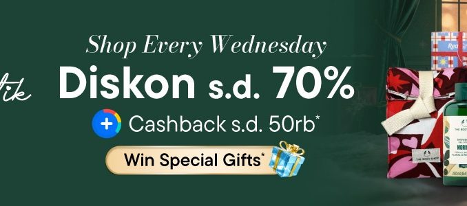 Promo Rabu Cantik Blibli Diskon hingga 70% + Cashback 50K 