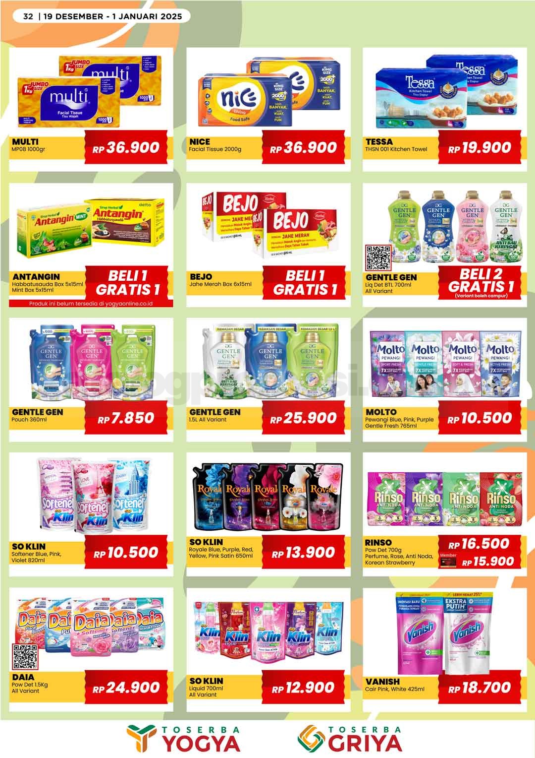 Katalog Promo Toserba Yogya Promo SERBA HEMAT 19 Desember - 01 Januari 2025 Katalog Promo Toserba Yogya Promo SERBA HEMAT 19 Desember - 01 Januari 2025 32