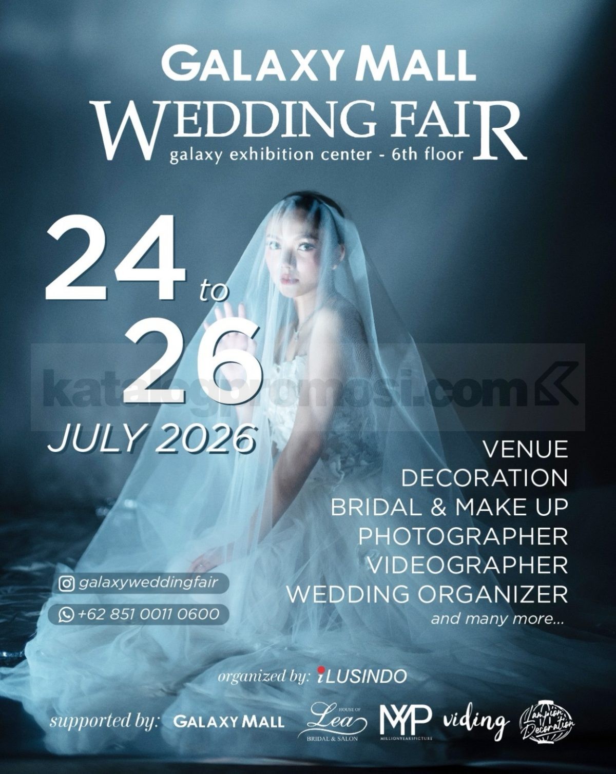 Galaxy Mall Wedding Fair 2026 Galaxy Mall Wedding Fair 2026 di Galaxy Mall Exhibition Center Lt. 6 pada 24–26 Juli 2026.