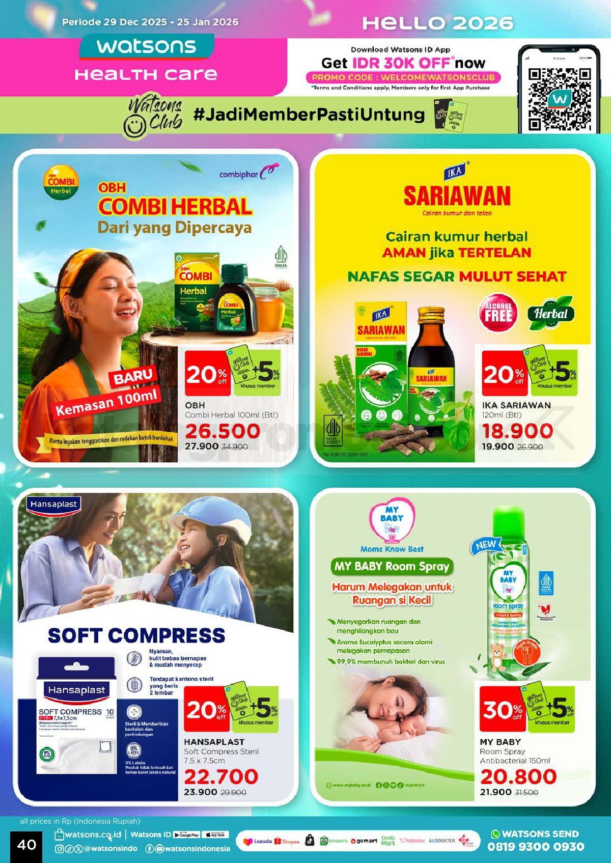 Katalog Belanja Watsons Terbaru Hello 2026 Diskon HINGGA 50% Katalog Belanja Watsons Terbaru Hello 2026 Diskon HINGGA 50% 40