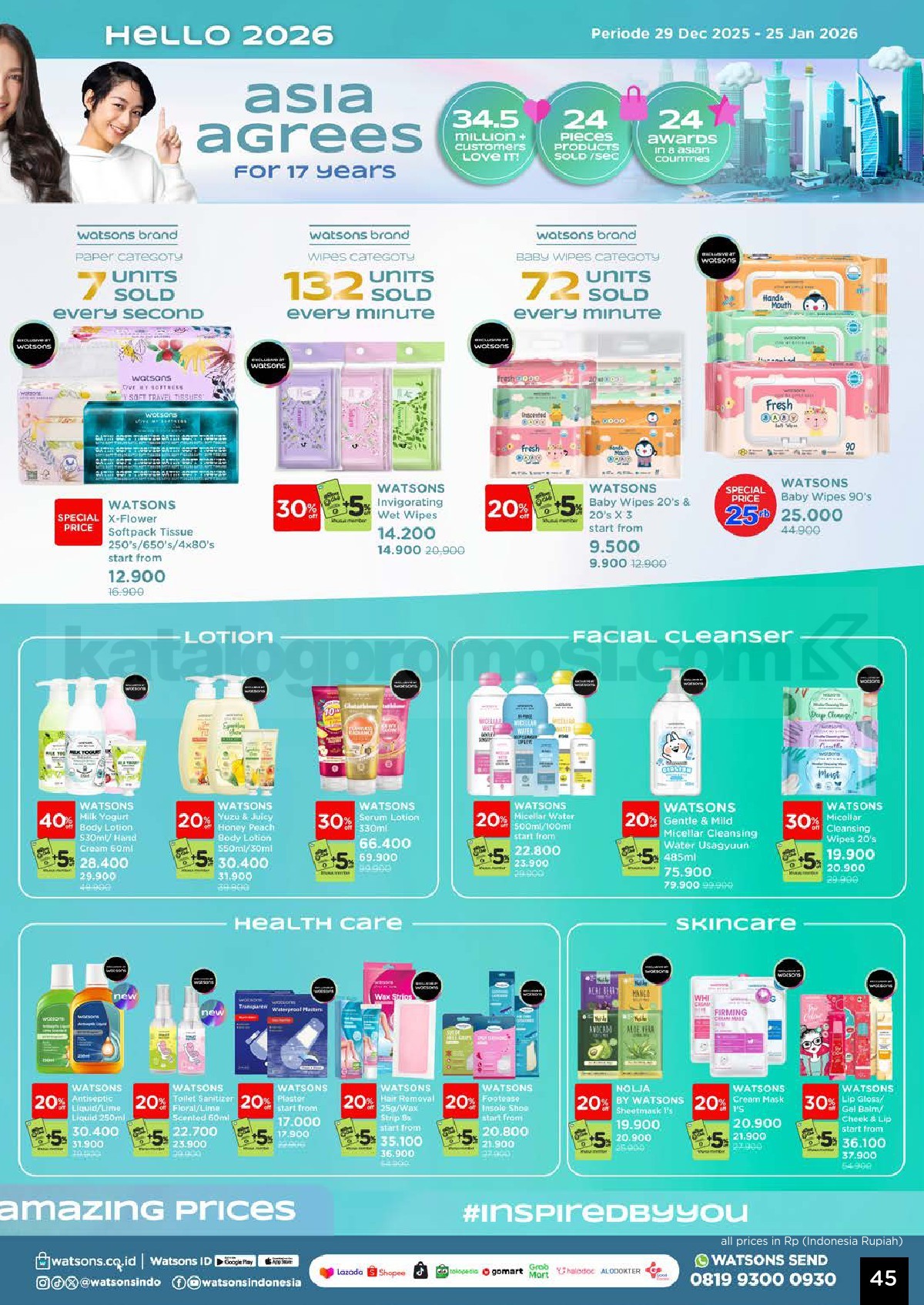 Katalog Belanja Watsons Terbaru Hello 2026 Diskon HINGGA 50% Katalog Belanja Watsons Terbaru Hello 2026 Diskon HINGGA 50% 45