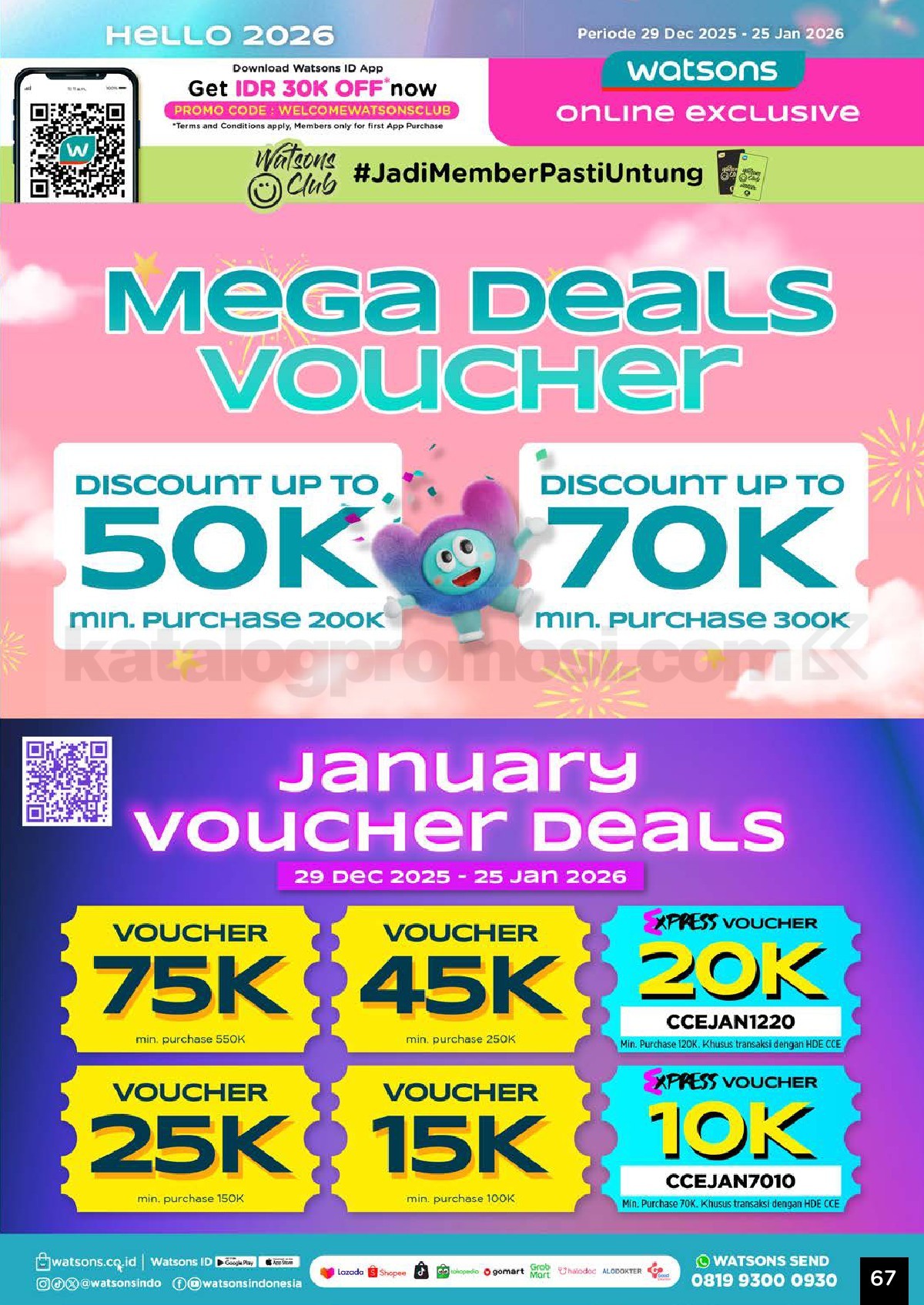 Katalog Belanja Watsons Terbaru Hello 2026 Diskon HINGGA 50% Katalog Belanja Watsons Terbaru Hello 2026 Diskon HINGGA 50% 67