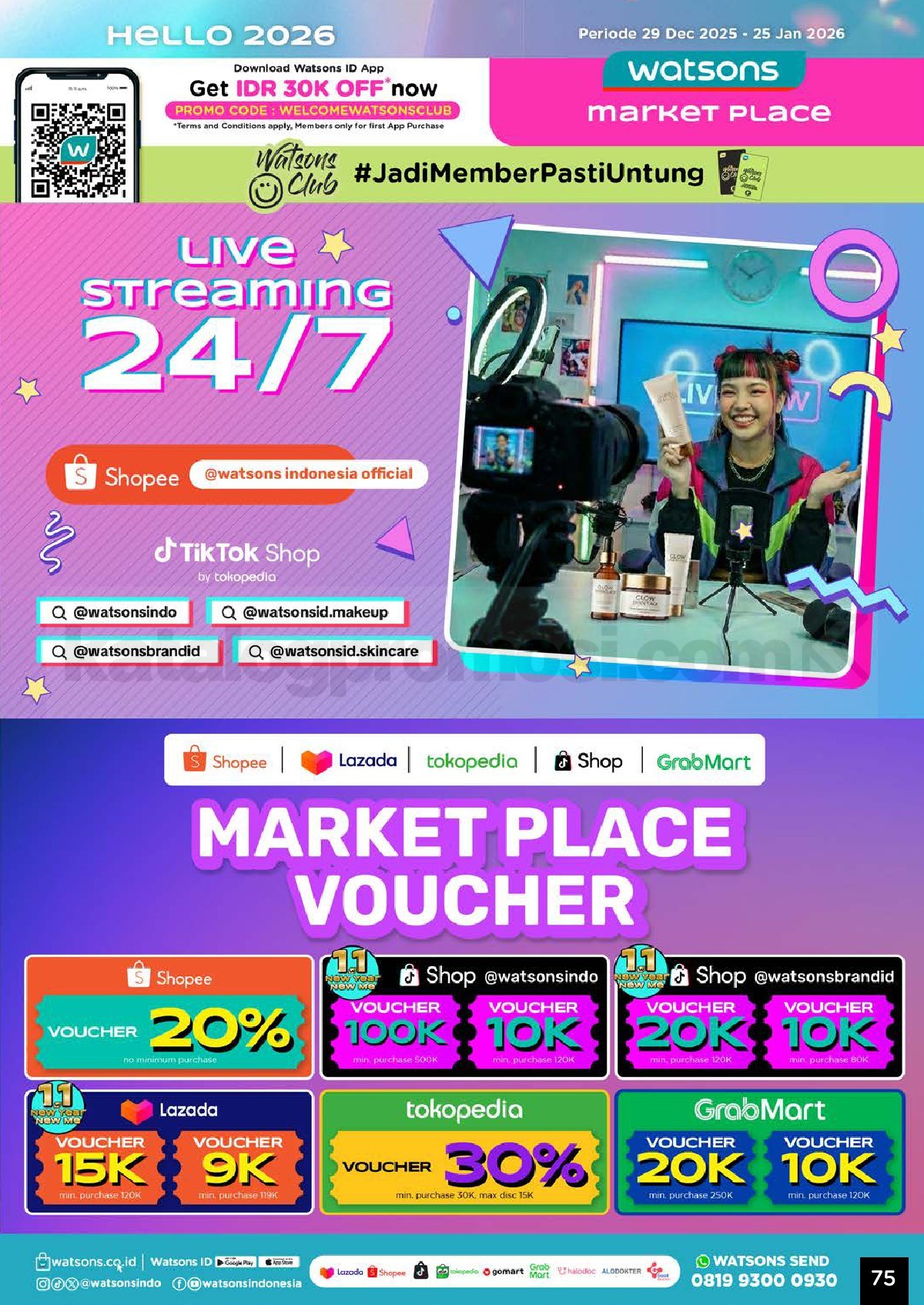 Katalog Belanja Watsons Terbaru Hello 2026 Diskon HINGGA 50% Katalog Belanja Watsons Terbaru Hello 2026 Diskon HINGGA 50% 75